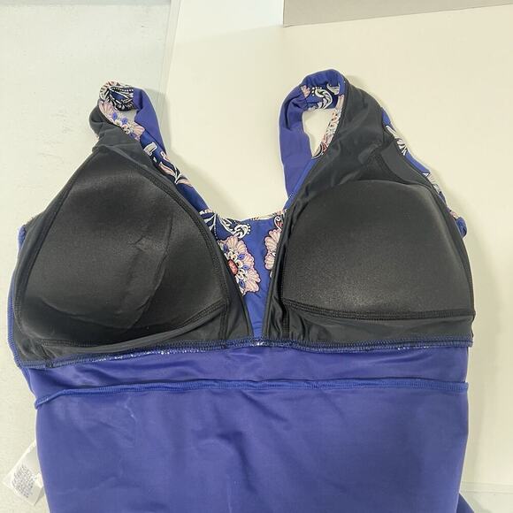Lands End One Piece Swimsuit Women Plus Size 16W Blue Paisley Slimming NWOT - Picture 7 of 8